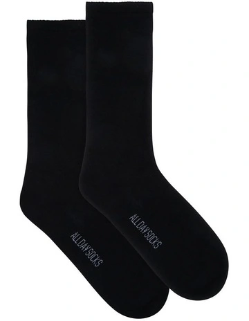 Cotton Cushion Crew  2 Pack in Black