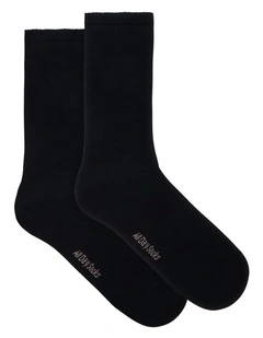 Cotton Cushion Crew  2 Pack in Black