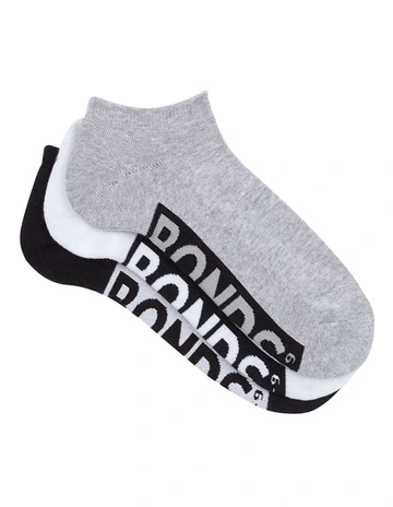Mens Logo Cushioned Low Cut Socks 3 Pack in Pack 67