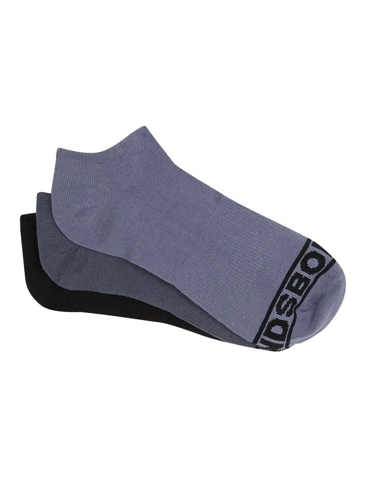 Mens 100 Trainer Socks 3 Pack in Assorted image 1