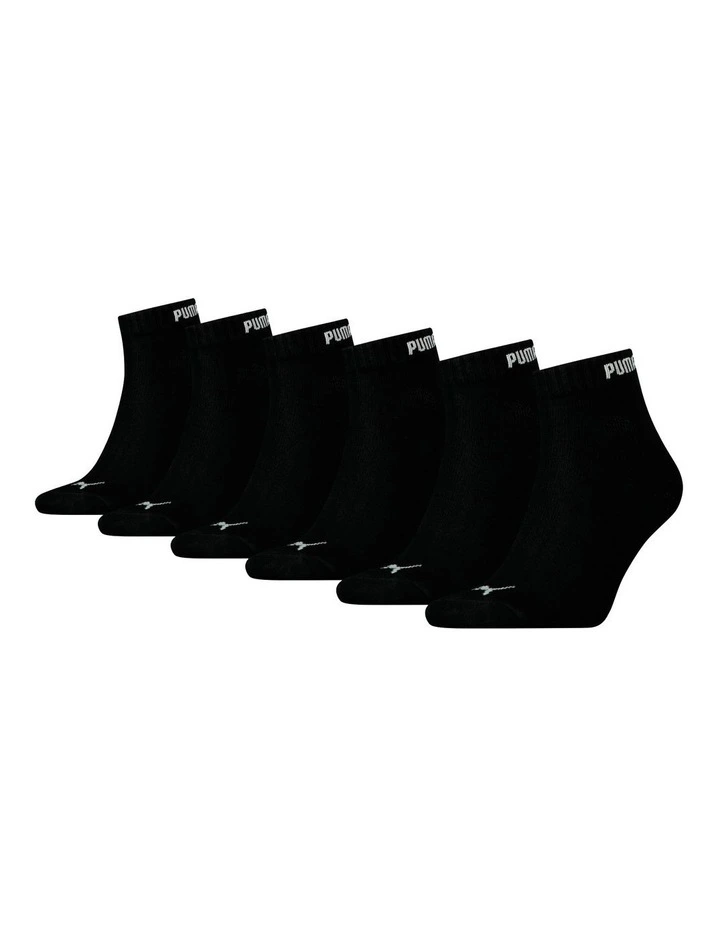 Sport Elements Quarter Crew Socks 6 Pack in Black image 1