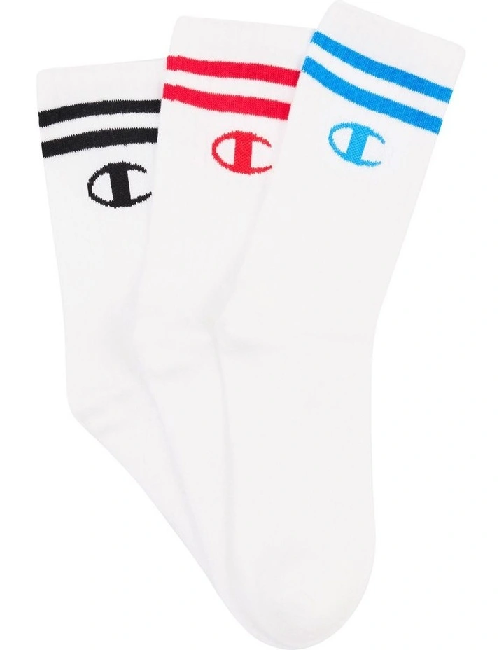 Legacy Crew Socks 3 Pack in White image 1