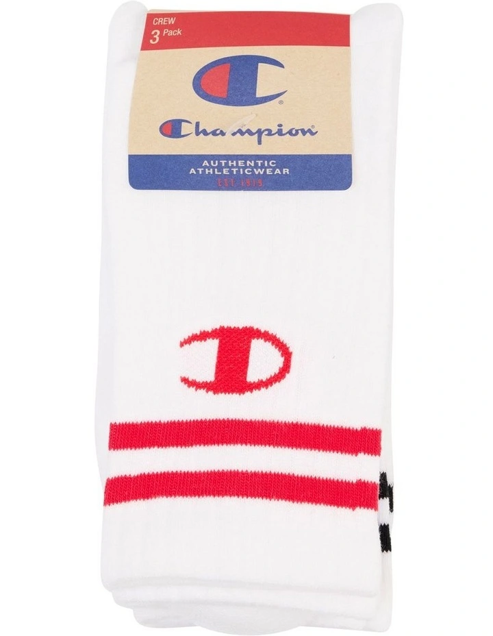 Legacy Crew Socks 3 Pack in White image 2
