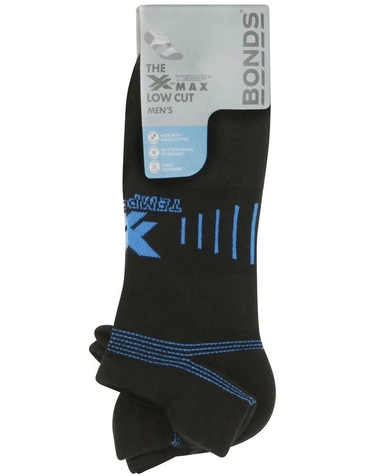 X-Temp Max Low Cut Socks 2 Pack in Black image 3