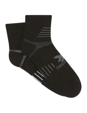 X-Temp Max 1/4 Crew Socks 2 Pack in Black