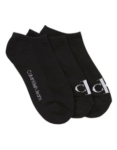 Logo Sports Lowcut Liner Socks 3 Pack in Black