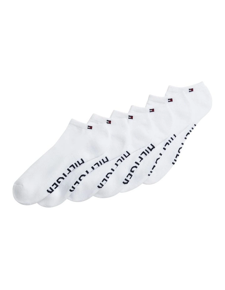 Athletic No Show Sport Socks 6-Pack in White image 1