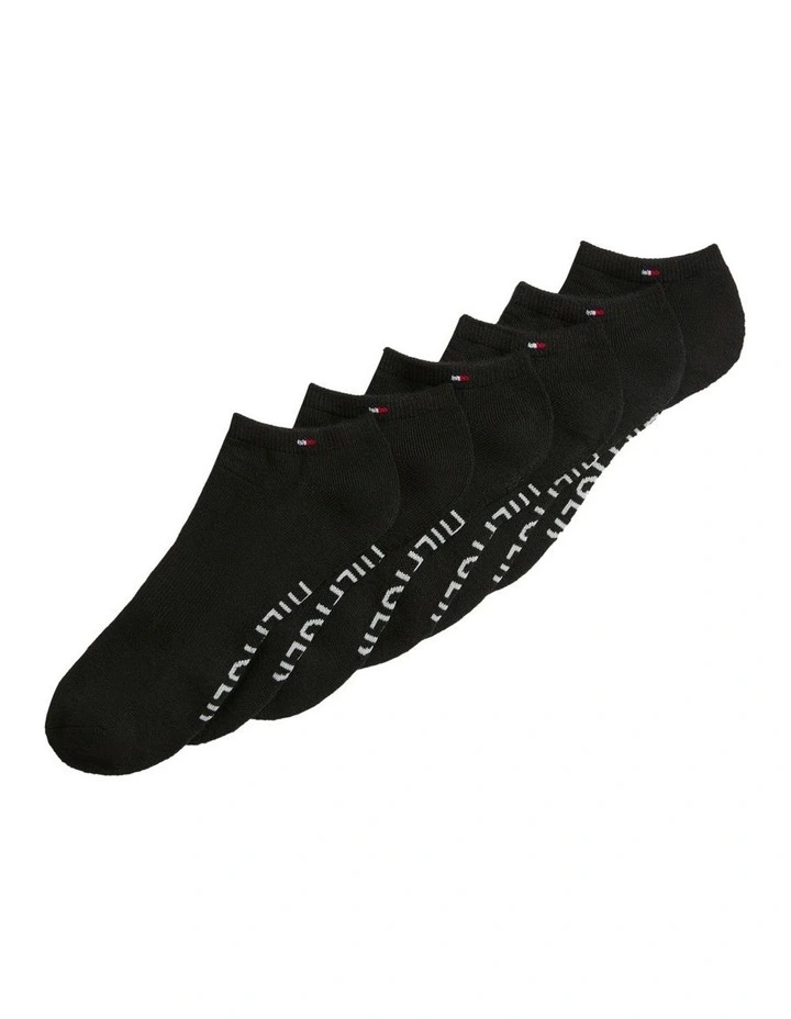 Athletic No Show Sport Socks 6-Pack in Black image 1