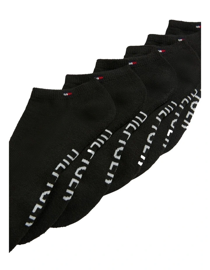Athletic No Show Sport Socks 6-Pack in Black image 2