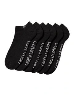 Quarter Crew Sport Socks 6 Pack in Black