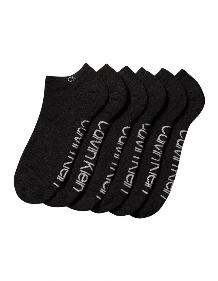 Quarter Crew Sport Socks 6 Pack in Black image 1