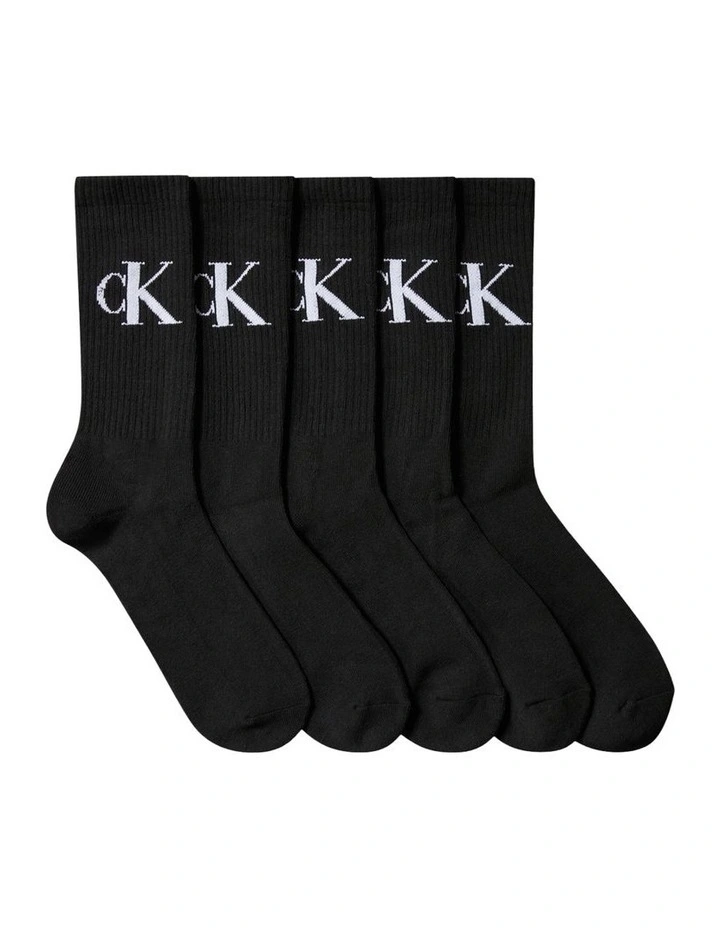 Cotton Socks 5 Pack in Black image 1