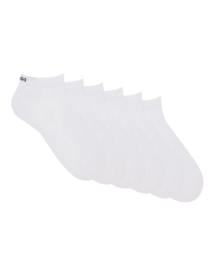 Logo Sports Low Cut Socks 6 Pack in White image 1