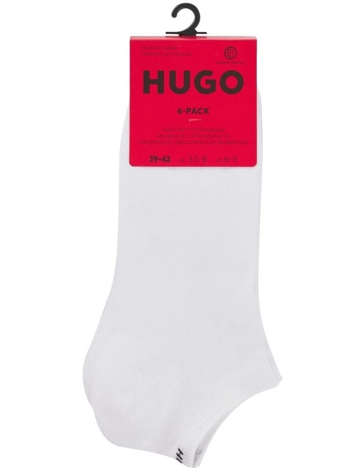 Logo Sports Low Cut Socks 6 Pack in White image 2