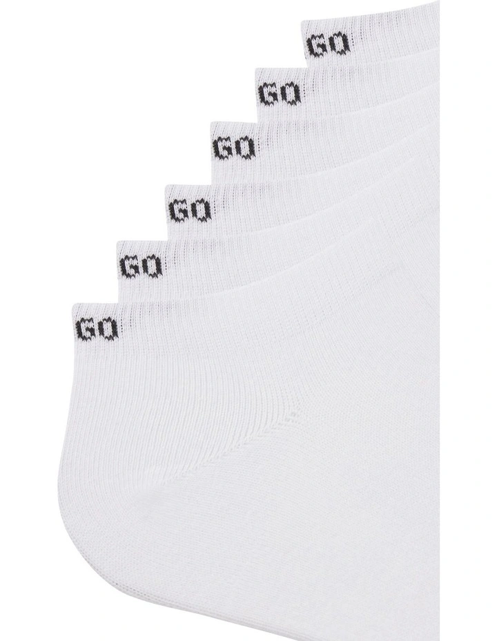 Logo Sports Low Cut Socks 6 Pack in White image 3