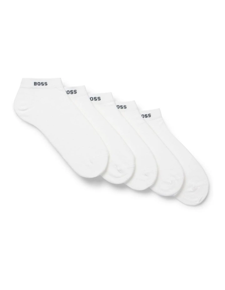 Low Cut Logo Sport Socks 5 Pack in White image 1