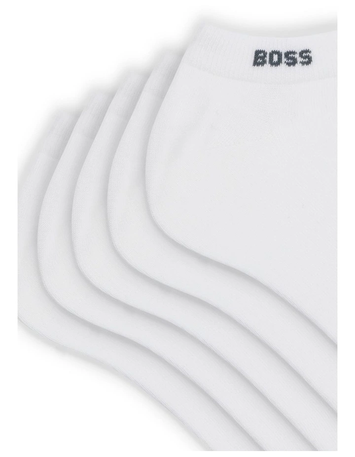 Low Cut Logo Sport Socks 5 Pack in White image 3