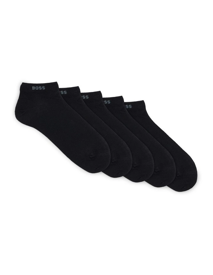 Low Cut Logo Sport Socks 5 Pack in Black image 1