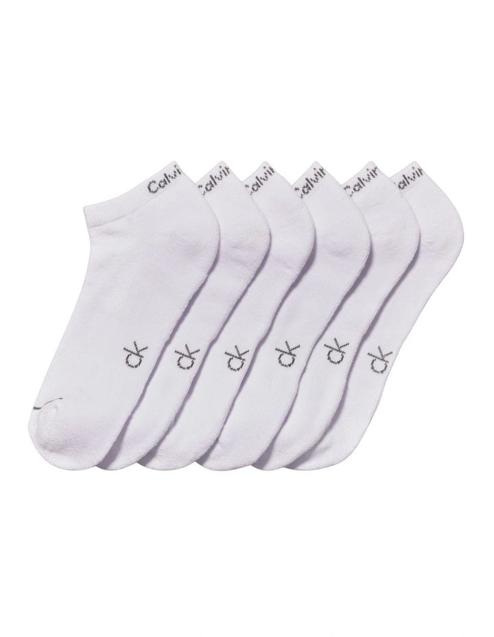 Sports Lowcut Socks 6 Pack in White image 1