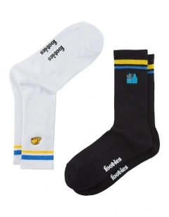 Worksite Tools Sport Crew Socks 2 Pack in Assorted