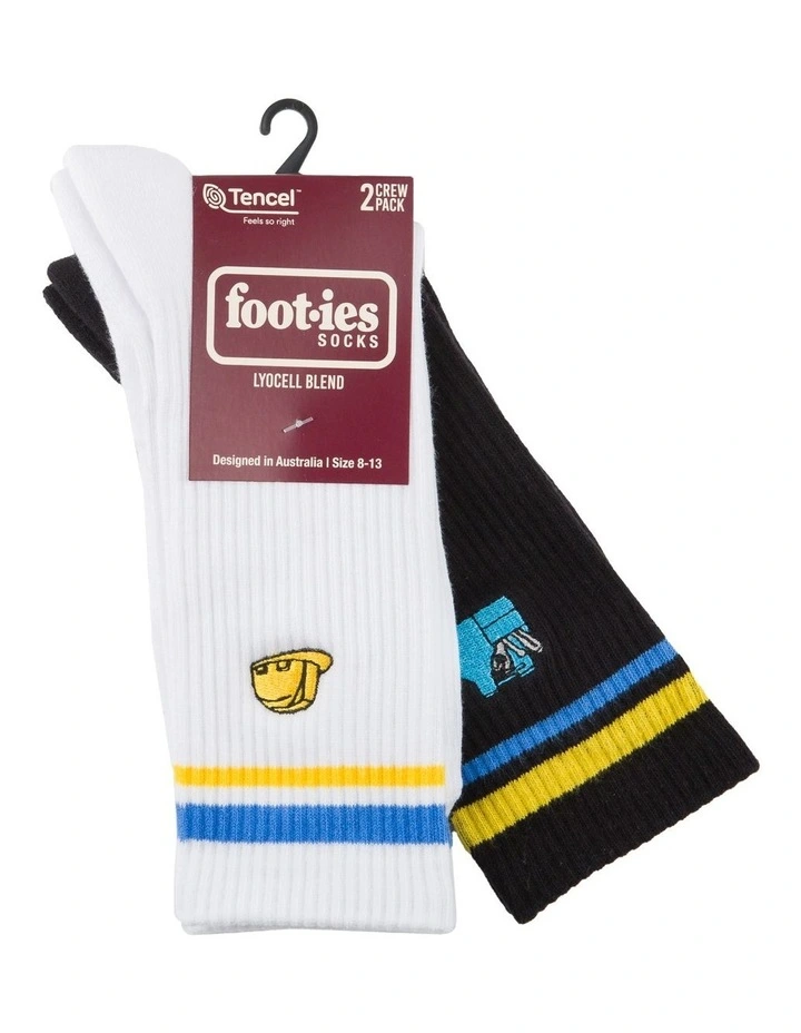 Worksite Tools Sport Crew Socks 2 Pack in Assorted image 2