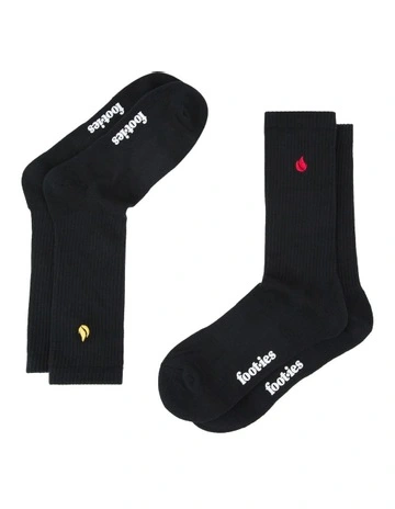 Sport Crew Socks 2 Pack in Black