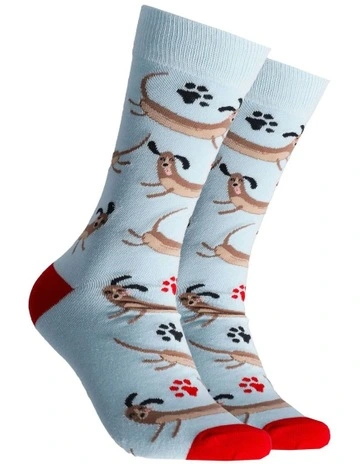 Cotton Crew Sock and Dog Bandana Gift Set in Blue
