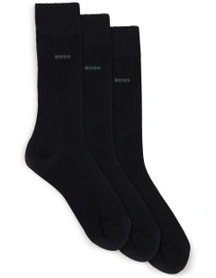 Plain Socks 3 Pack in Black