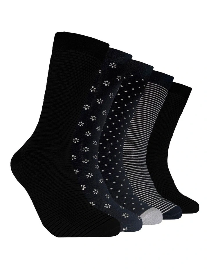 Pattern Socks 5 Pack in Multi image 1