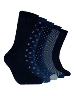 Pattern Socks 5 Pack in Multi