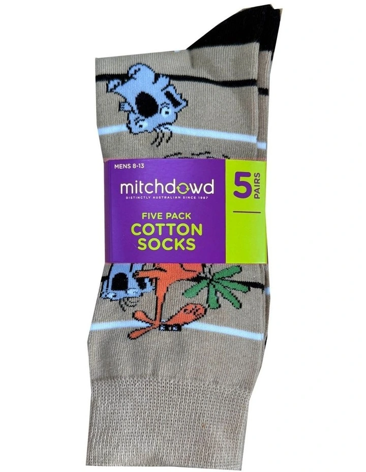 Summer Animals Socks Pack Of 5 in Multi image 2