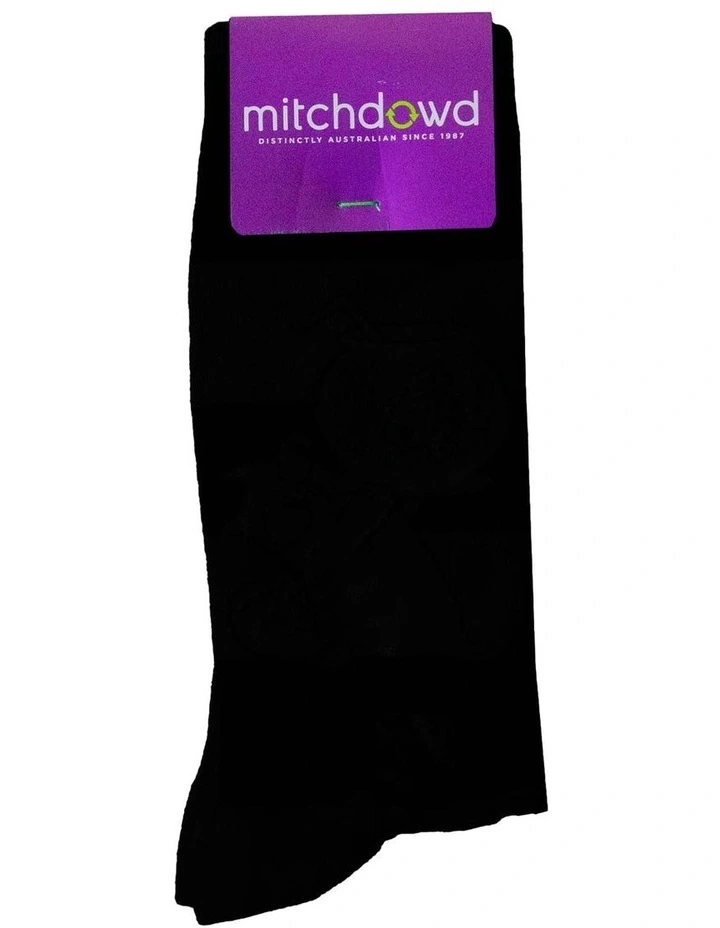 Plain Waffle Bamboo Socks in Black image 2