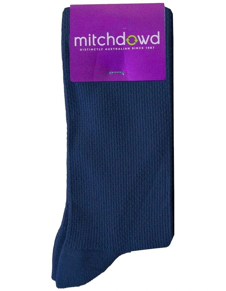 Plain Waffle Bamboo Socks in Blue image 2