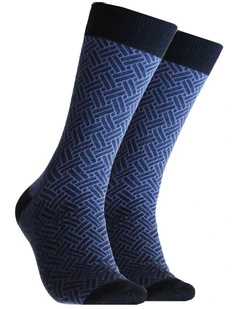 Textured Diamond Cotton Socks