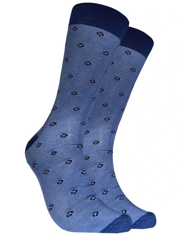 Luxe Modal Diamond Socks in Blue image 1