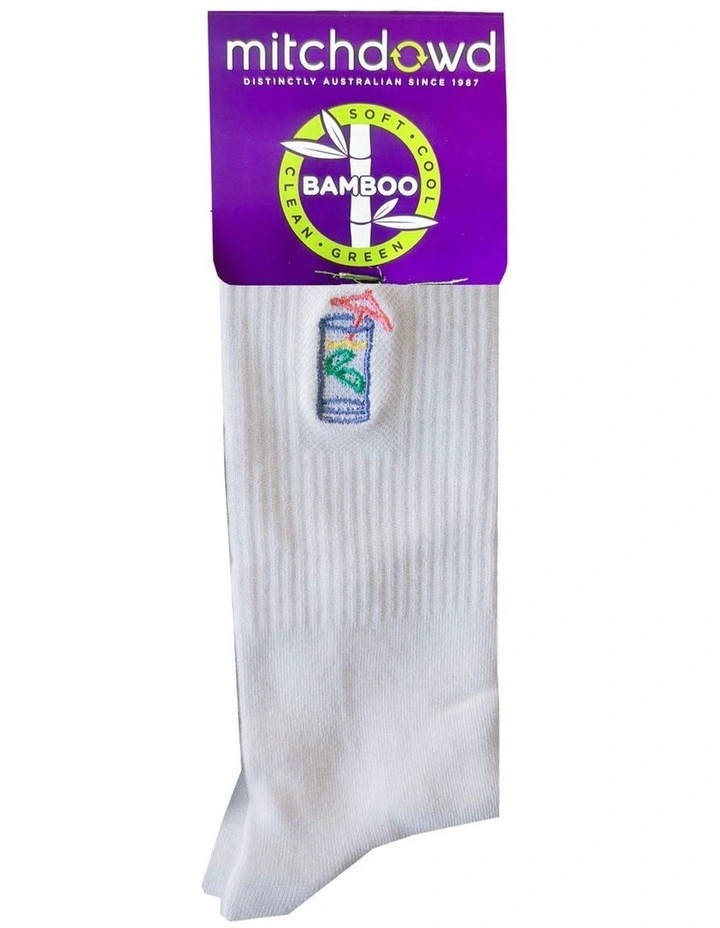 Summer Fine Crew Sport Socks in White image 2