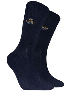 Summer Fine Crew Sport Socks in Blue