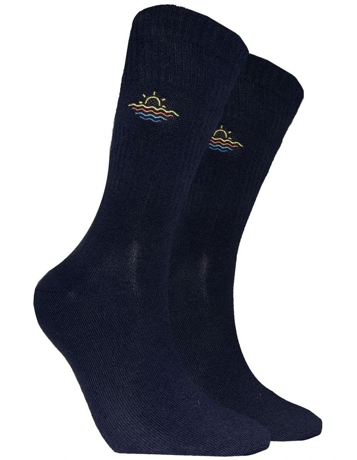 Summer Fine Crew Sport Socks in Blue image 1