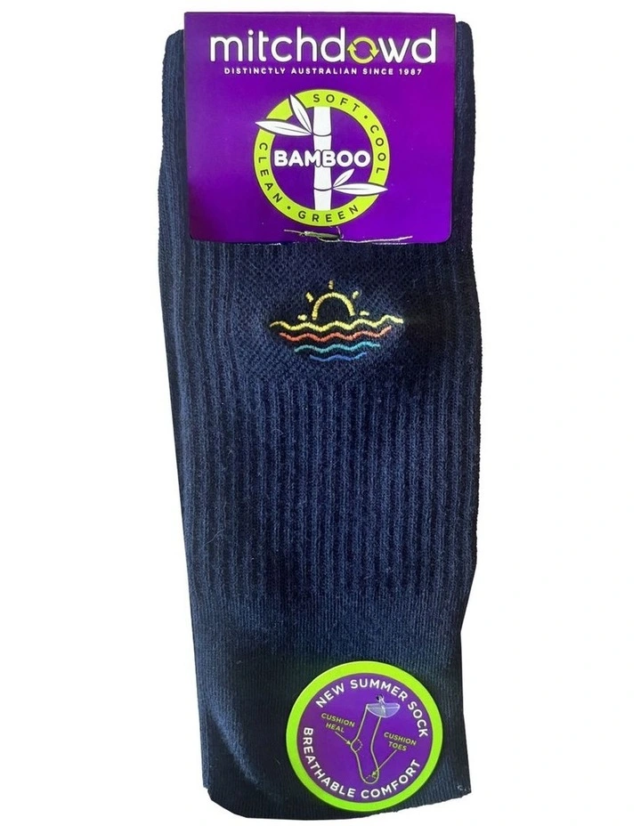 Summer Fine Crew Sport Socks in Blue image 2