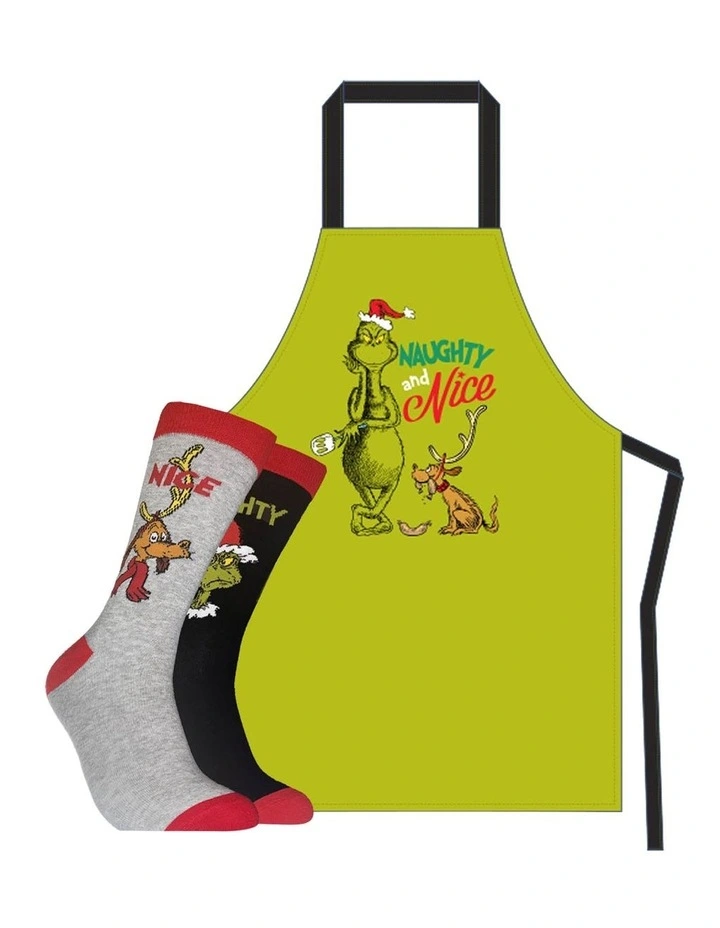 Apron And Sock Gift Pack in Multi image 1