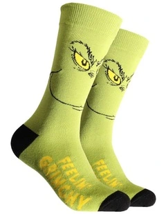Feelin Grinchy Sock in Green