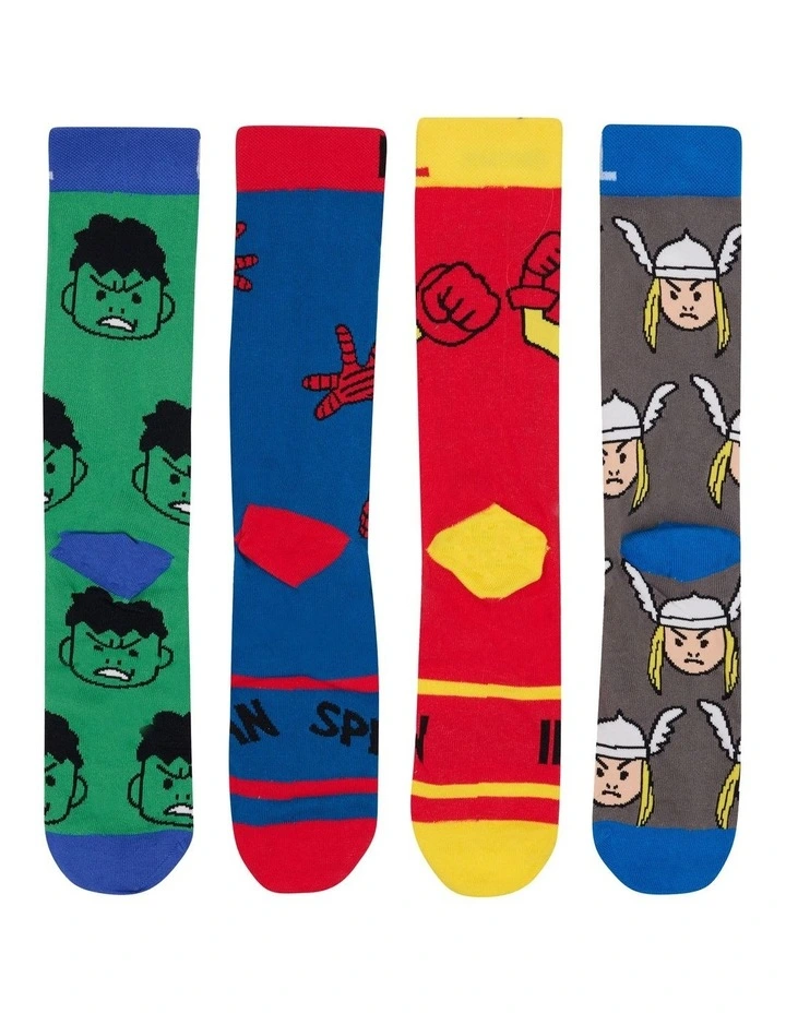 Mens Marvel Comics Crew Socks Box 4 Pack in Assorted 01 image 3