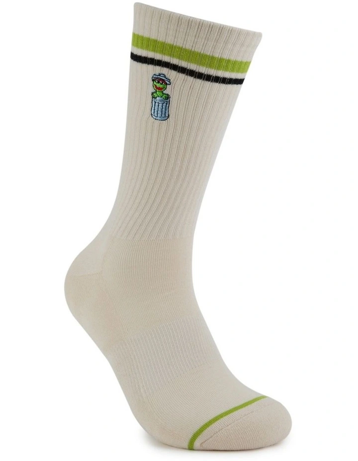 Oscar The Grouch Sneaker Socks 2 Pack in Multi image 5