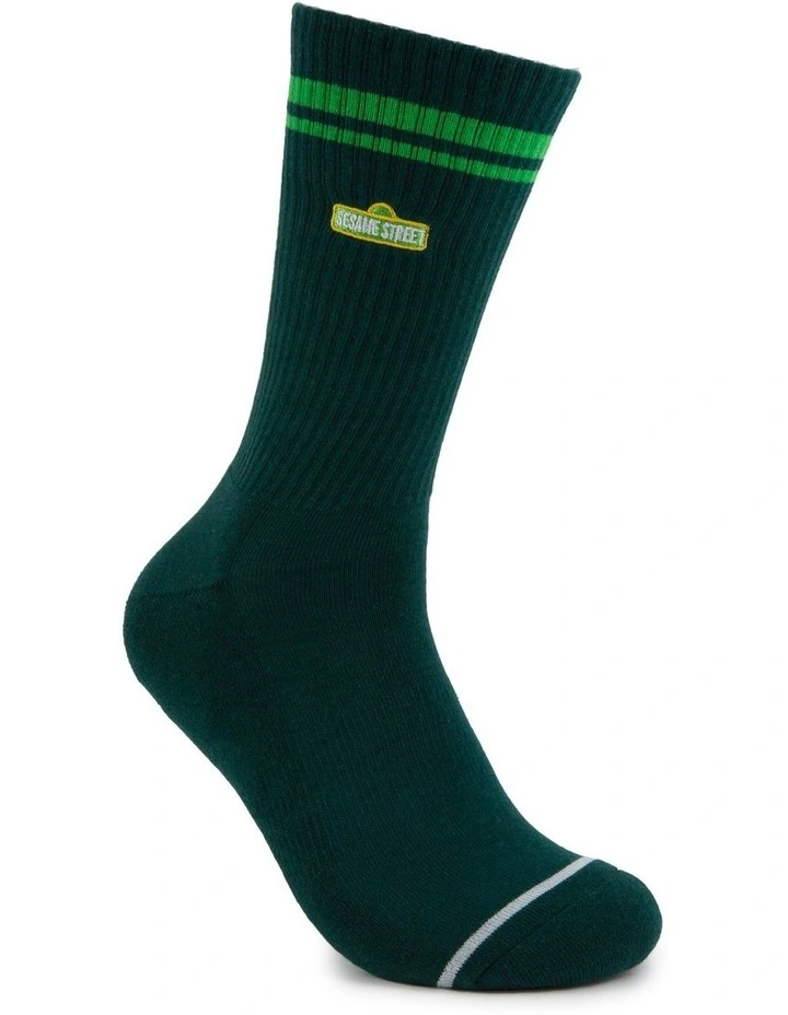 Oscar The Grouch Sneaker Socks 2 Pack in Multi image 6