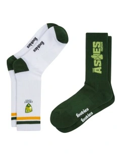 Aussie Cricket Sneaker Sock Pack Of 2 in Multi