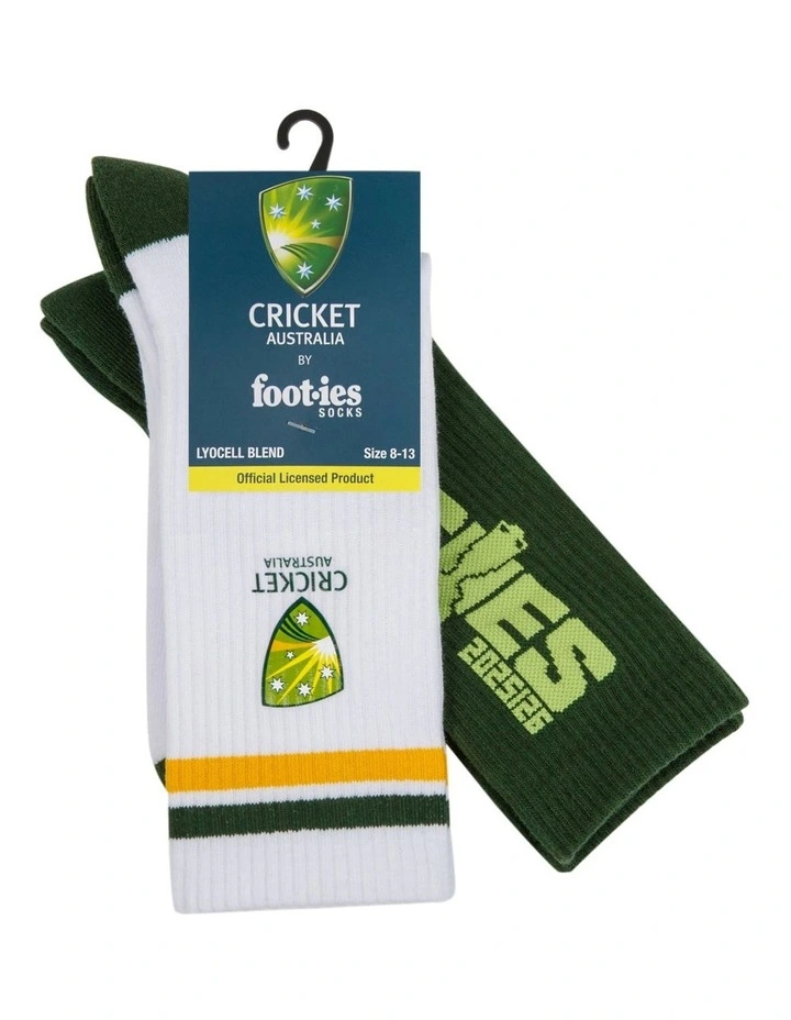 Aussie Cricket Sneaker Sock Pack Of 2 in Multi image 2