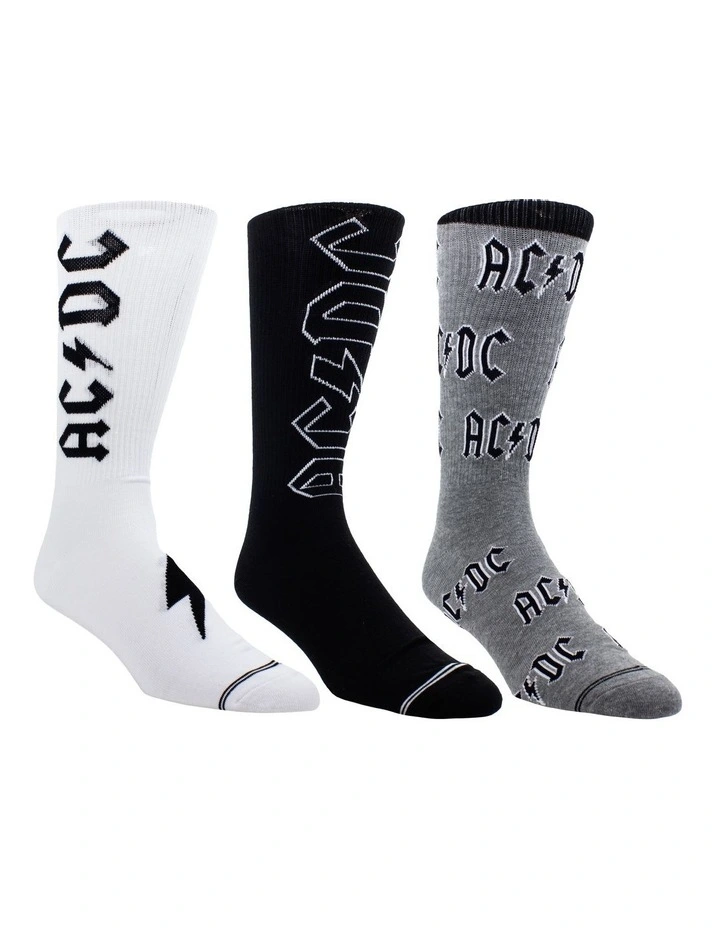 ACDC Sock Gift Pack 3 Pack in Multi image 1