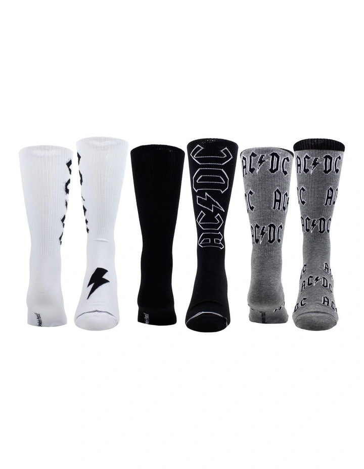 ACDC Sock Gift Pack 3 Pack in Multi image 2