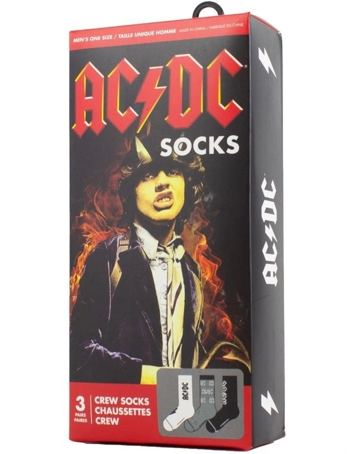 ACDC Sock Gift Pack 3 Pack in Multi image 5