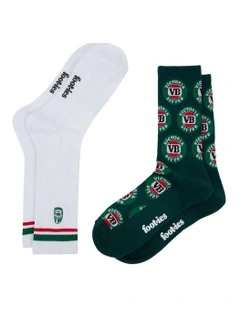Tinnie Sneaker Socks 2 Pack in White/Forest